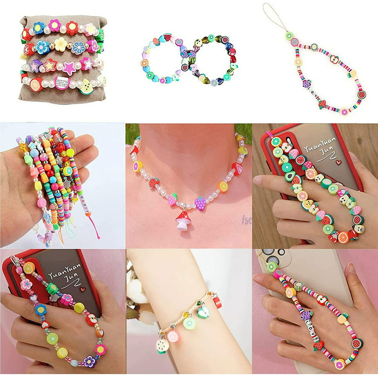 JNANEEI 200Pcs Fruit Beads Strawberry Fruits Clay Color Mixed DIY Beads for  Necklace Bracelet Jewelry Making Accessories