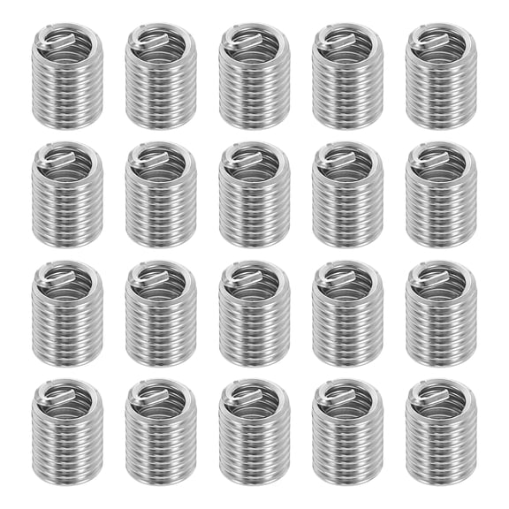 Uxcell Wire Thread Inserts 8#-32 UNC 2D 8.4mm, 20Pcs 304 Stainless Steel Helical Coiled Wire Screw Threaded Sleeve Sheath for Mechanical Equipment Automotive Repairs