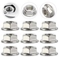 thumbnail image 3 of Miangastore Rust Resistance Flange Nuts Stainless Steel 10Pcs 0.79X0.50X0.50In, 3 of 9