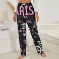 thumbnail image 3 of Paris Chalkboard Print Fabric Winter Female Pants Flannel High Waist Women Pants Lady Warm Straight Leg Plush Trousers, 3 of 7