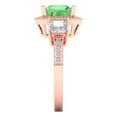 thumbnail image 3 of 3.005 ct Princess Cut Simulated Green Diamond 3 Stone 18K Rose Gold Womens Engagement Ring, 3 of 5