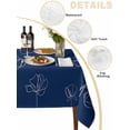 thumbnail image 2 of Navy Blue Flowers Table Cloth, Waterproof Tablecloth for Rectangle Tables, Rustic Abstract Floral Simple Art Reusable Washable Fabric Table Cover for Restaurant Kitchen Dining Tables 54"x108", 2 of 9