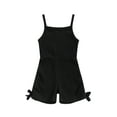 thumbnail image 1 of Seyurigaoka Toddler Baby Girls Sling Playsuits Solid Color Spaghetti Strap Sleeveless Jumpsuits Summer Casual One-Piece Romper Pants Clothes, 1 of 7