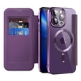 thumbnail image 5 of Allytech Wallet Case for iPhone 13 Pro Max with Card Slots & Lens Protector, Compatible with MagSafe, Slim Shockproof Anti-Scratch Clear Back Panel [RFID Blocking] Case - Purple, 5 of 7