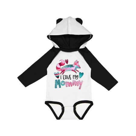 

Inktastic I Love My Mommy Pink and Blue Fox with Hearts Gift Baby Boy or Baby Girl Long Sleeve Bodysuit