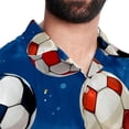 thumbnail image 5 of Football Men's Short Sleeve Spread Collar Button Down Beach Print Casual Shirts, 5 of 6