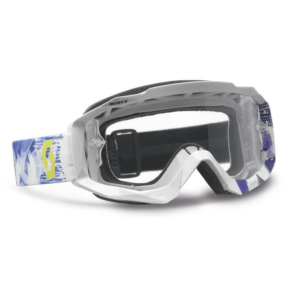 Scott Sports Hustle Goggles with AFC Lens (Scribble White, Purple Frame/Clear Lens)