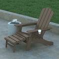 thumbnail image 3 of Emma + Oliver Set of 2 Adirondack Chair with Cup Holder and Pull Out Ottoman, All-Weather HDPE Indoor/Outdoor Lounge Chair in Brown, 3 of 12