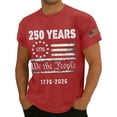 thumbnail image 3 of LNZGNM Mens American Flag Shirts 250th Anniversary Short Sleeve T-Shirt Star Stripes Graphic Crewneck Shirt Fashion Summer Tee Tops,Red 2XL, 3 of 4