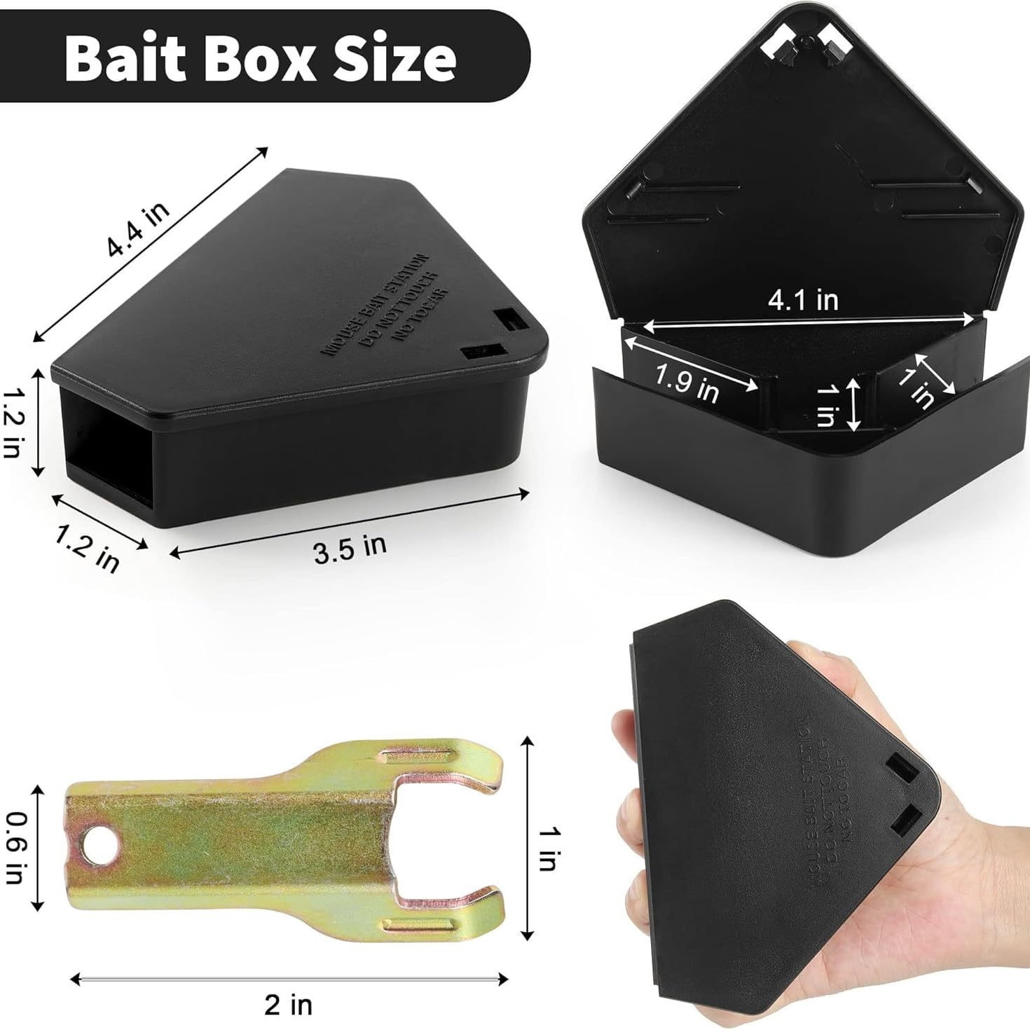 5 Pack Mouse Bait Station with Keys - Outdoor Refillable Mouse Bait Station Reusable Mice Small Rats Poisoning Station Box for Indoor Outdoor Kitchen Garage, Safe for Kids and Pets