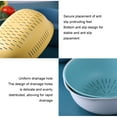 thumbnail image 4 of Cesta de drenaje doble multifuncional Ounissouiy PP para lavar y colar verde matcha cuadrado, 4 of 6