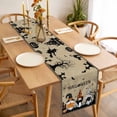 thumbnail image 3 of Brown Halloween Table Runner - 72 Inch Long, Kitchen Dining Table Runner Dresser Scarves, Horror Gnomes Pumpkin Black Cat Farmhouse Decor for Coffee Tables Wedding Party Banquet, 3 of 8