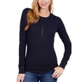 thumbnail image 5 of MixMatchy Women's Long Sleeve Eight Button Closure Henley Thermal Knit Top, 5 of 5