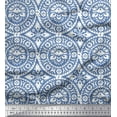 thumbnail image 1 of Soimoi Blue Rayon Fabric Damask Floral Printed Fabric 1 Yard 58 Inch Wide, 1 of 3