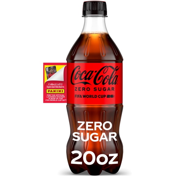 Coca-Cola Zero Sugar Soda Pop Bottle, 20 fl oz