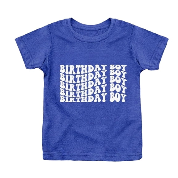 Hiijoy Toddler Boys Birthday T Shirt Letter Print Short Sleeve O Neck T-Shirt, Sizes 1-2