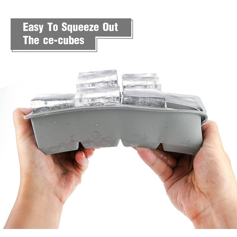 8 Cube Silicone Ice Cube Tray - Makes 8 Large 2 in. x 2 in. Cubes for