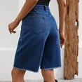 thumbnail image 5 of Lenpel Jean Shorts for Women High Waisted Distressed Ripped Stretchy Frayed Casual Denim Shorts Baggy Bermuda Shorts, 5 of 7
