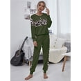 thumbnail image 4 of Womens Tracksuit Sets 2 Piece Sweatsuits Pullover Sweatpants Knit Sweater Top Suits Outfits,Green,Large, 4 of 4