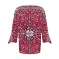 thumbnail image 5 of IROINNID Reduced Polyester Long Sleeve T Shirt for Women Daily Summer Slot Neck Print T-shirt Blouse,Pink, 5 of 5