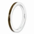 thumbnail image 3 of 925 Sterling Silver Stackable Expressions Brown Enameled 2.25mm Ring Size: 8; for Adults and Teens; for Women and Men, 3 of 5