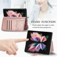 thumbnail image 5 of Wallet Case for Samsung Galaxy Z Fold 5, Butterfly Embossed PU Leather Magnetic Closure Kickstand Card Slots with Wrist Strap for Girls Women for Samsung Galaxy Z Fold 5, Rosegold, 5 of 14