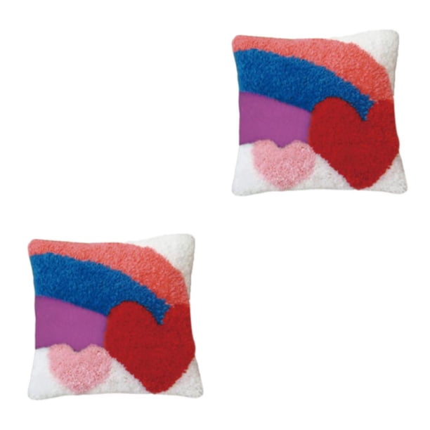 Wosthever Funda de cojín con patrón de arcoíris DIY, única y colorida, Kits de fabricación de cojines con patrón de arcoíris ZD145, ZD145 arcoiris rojo 2Conjunto