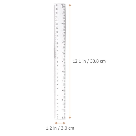 GOOHOCHY  20 Pcs Precision Ruler with Inches and Centimeters Scale Student Use