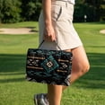 thumbnail image 4 of COEQINE Quilted Golf Cart Seat Cover, Folds Like a Bag with Handle for Easy Carry, Universal Fit 51.2"x30.3" for EZGO Yamaha Club Car 2-Seaters, 4 Pockets, Southwest American Tribal Blue Black, 4 of 8
