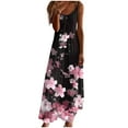 thumbnail image 1 of Robe d'Été pour Femmes Sans Manches à Col en V Décontractée Longue Imprimée Robe Maxi pour Plage Vacances Tenue d'Extérieur, 1 of 6