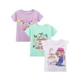 thumbnail image 2 of HILEELANG Big Kids Girls' Short Sleeve Tee Cotton Casual Crewneck Easter Butterfly Flowers Graphic Tops T-Shirts Purple Green 3 Packs Sets 10Years, 2 of 6