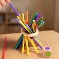 thumbnail image 5 of 3-in-1 Wooden Leaning Tower Strategy Game with Colorful Sticks, Educational Board Game for Fine Motor Skills and Family Bonding, 5 of 7