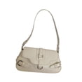 thumbnail image 4 of Bolso de hombro de piel sintética para mujer, bolso de mano para ir al trabajo, al aire libre, moderno, color sólido Blanco, 4 of 9