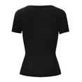 thumbnail image 6 of yunLCZ Women Shirts Short Sleeve Crop Tops For Women V Neck Down Crop Tee Slim Fit Trendy Basic Crop Tops, 6 of 6