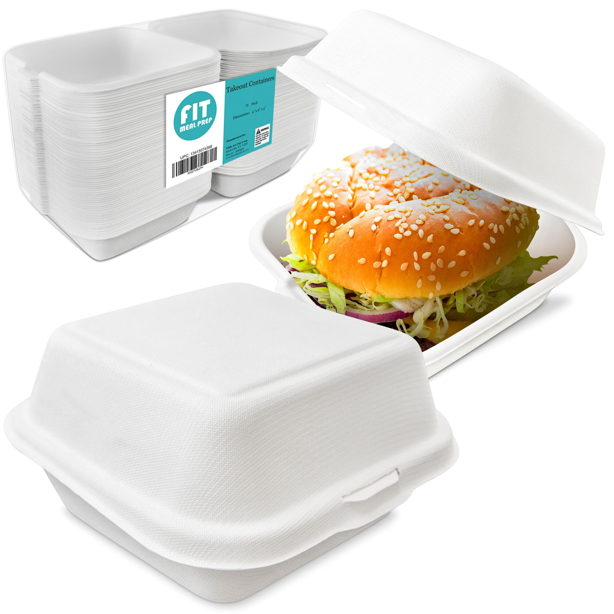 Restaurant Take Out Food 100 Earth-Choice Sandwich Takeout Containers Togo Box 