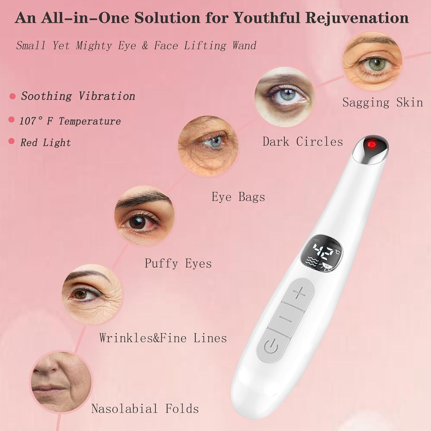 Eye Beauty Instrument Red Light Therapy Facial Beauty Instrument, Anti-aging, Anti-Wrinkle, Skin Tightening