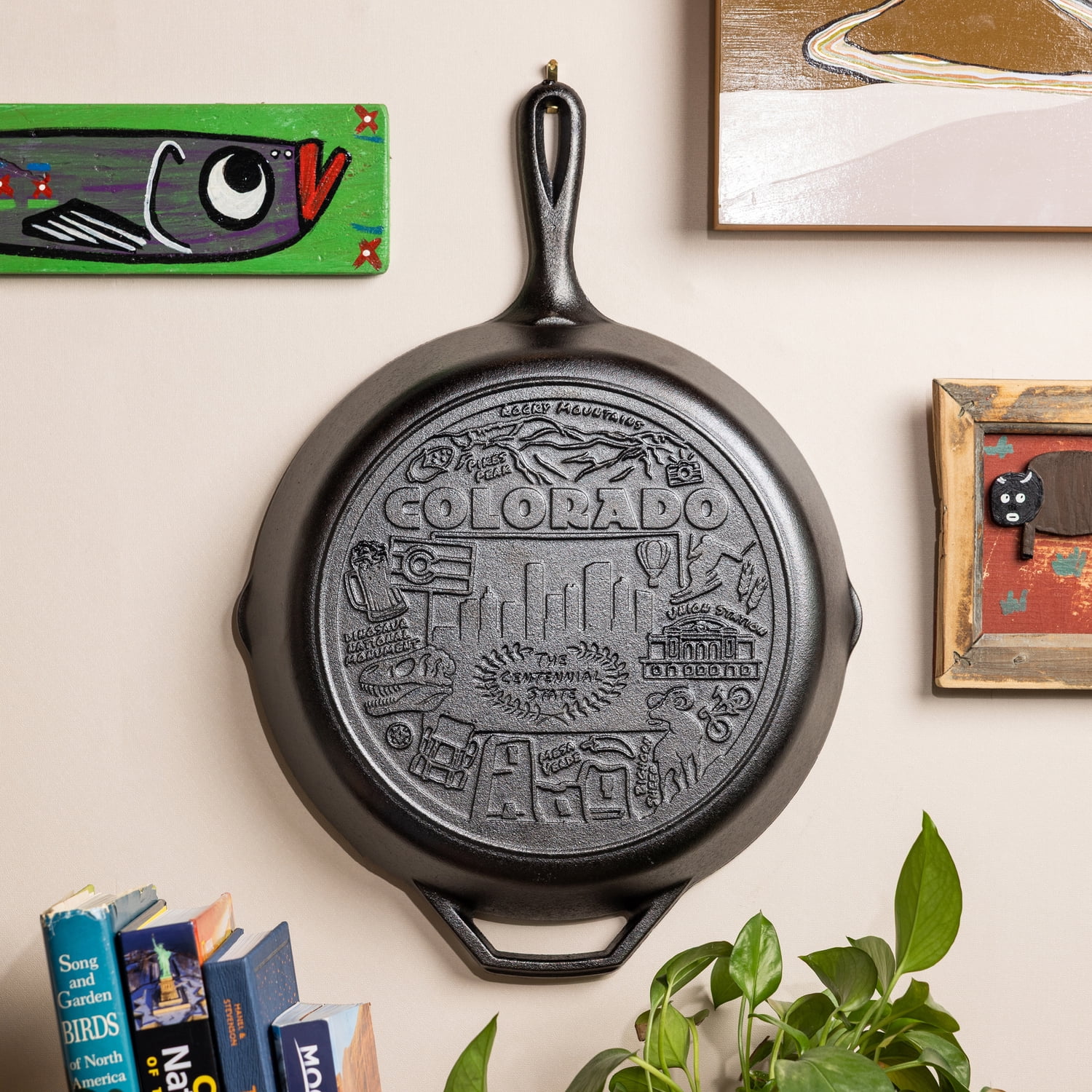 Lodge 12 Inch Seasoned Cast Iron Skillet w/ Colorado Road Trip