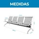 thumbnail image 5 of Banca para Sala de Espera 4 Asientos Onof, Acero Cromado, Diseño Moderno y Resistente, 5 of 6