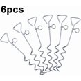 thumbnail image 5 of 6 piquetas espirales para toldos de camping, para trampolines, columpios, torres de juego y más, en forma de espiral, 40,6 cm, color plateado, 5 of 5