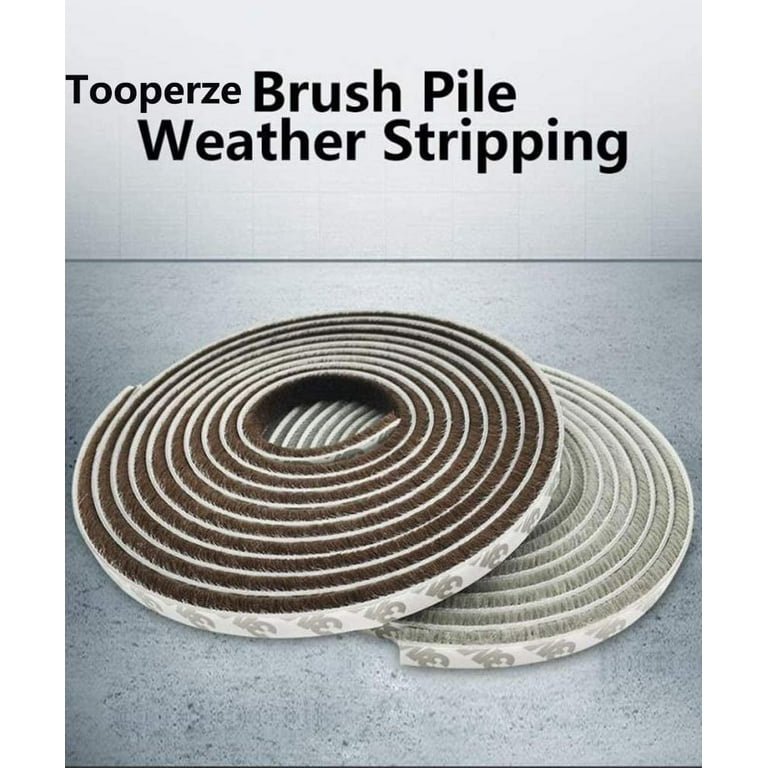 Weather Stripping Door Seal, 32.8Ft Self Adhesive Brush Weather Seal Strip  for W