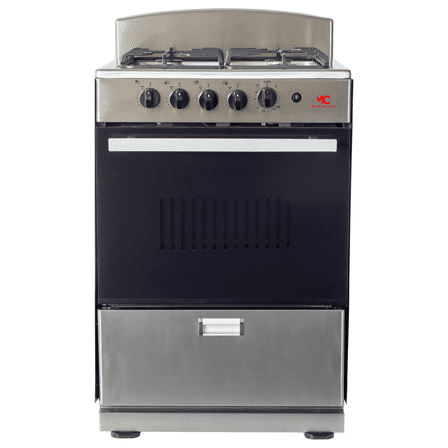 Master-Chef - 24" Stainless Steel R Gas Space Saver Range with 3.0 CFT Oven Capacity - Italian SABAF Sealed Burners, 1 Ultra-Fast and 3 Fast – Easy to Clean, Iron Grates, and Cool Knobs CSA Certified