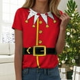 thumbnail image 2 of Drie Short Sleeve Casual Tops Trendy Solid Loose Fit Tshirt Christmas Early Fall Fashion Red,XL, 2 of 6