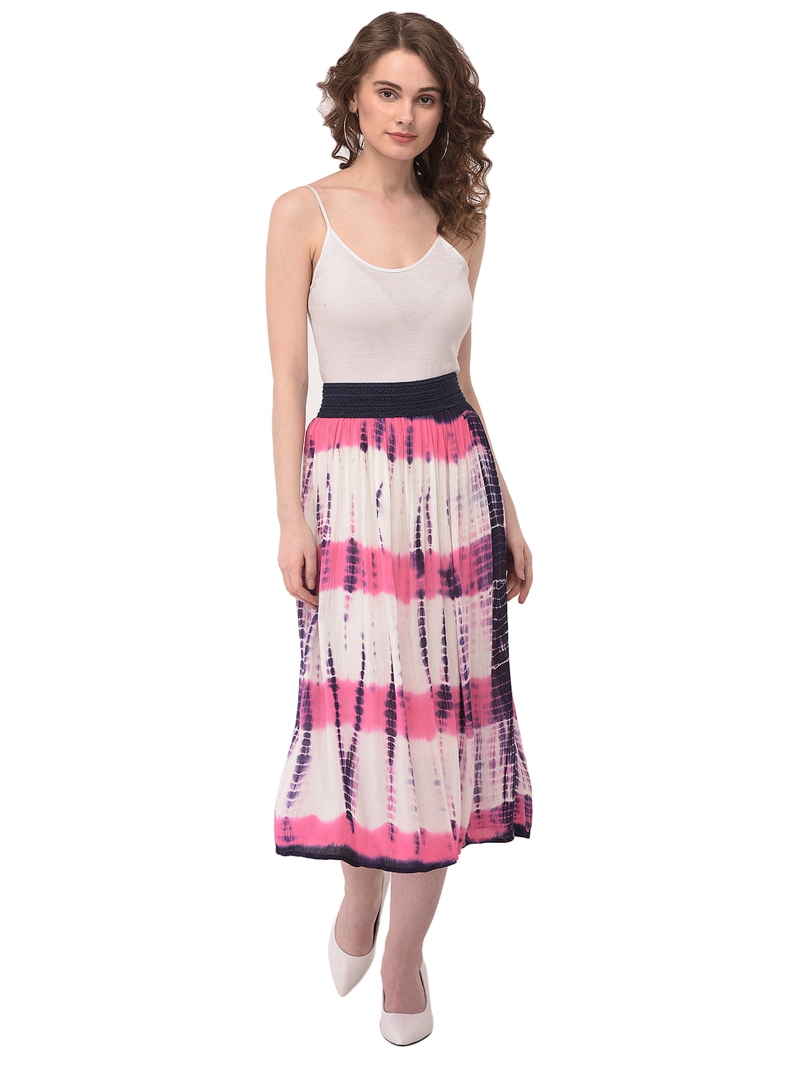 Oussum - Tie Dye Womens Skirts Rayon Solid Midi Skirt for Ladies Casual ...