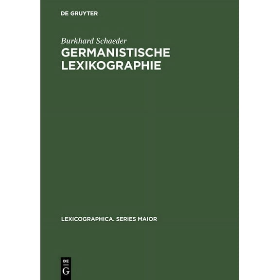 Lexicographica. Series Maior Germanistische Lexikographie, Book 21, (Hardcover)