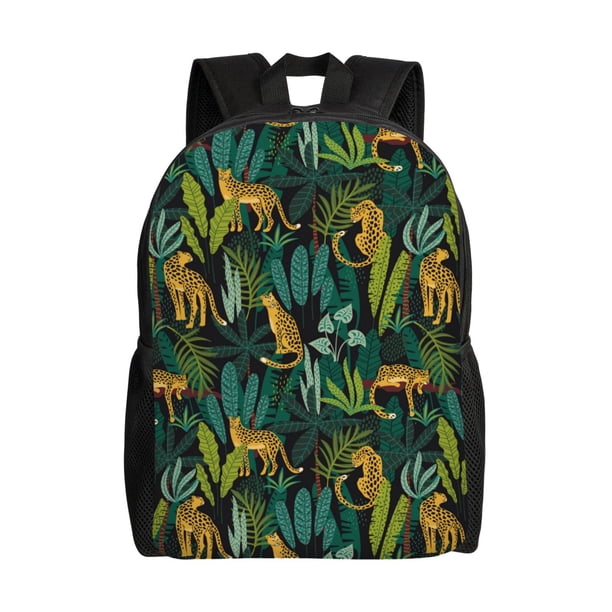 Disketp Jungle Leopard Yellow Mochila Unisex de Apertura Lateral Completa, Mochila para Laptop para Escuela, Trabajo y Viajes