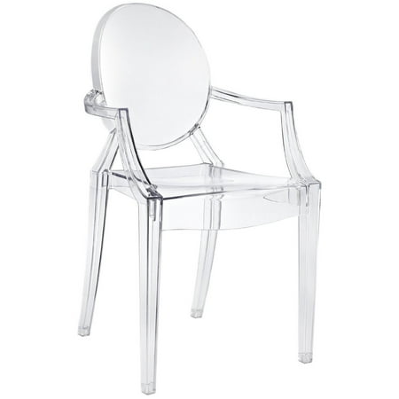 Modern Wood Chair with Arms-Modern Armchair With Arm Polycarbonate Plastic in Clear Transparent