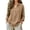 Khaki, variant on Linen Shirts for Women Long Sleeve V Neck Pullover Tops Button Down T Shirt Casual Fall Blouses
