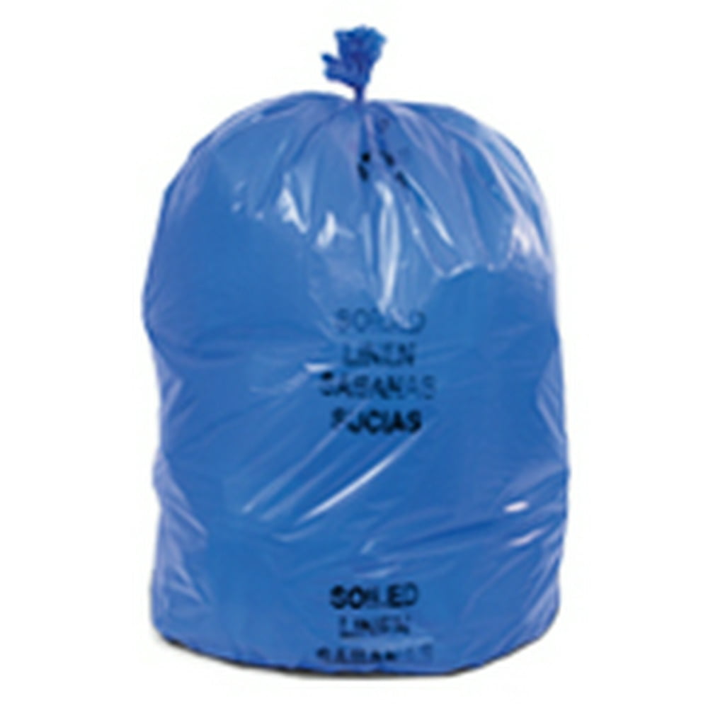 "SOILED LINEN" Printed, Blue Poly Medical Waste Bags, 37" x 50", 44