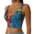 thumbnail image 2 of Yiaed Vibrant Rainbow Parrot Fantasy Print Ladies Waistcoat Women Sports Vest Vest Sports Women Sports Top Yoga Vest for Women-Medium, 2 of 8
