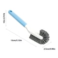 thumbnail image 3 of Short Handled Soft Bristle Cleaning Brush for Bathroom Tiles Showers Bathtubs Floors, Gray Blue Plastic Hand Scrubber, 1-Pack, 13 cm, 3 of 6